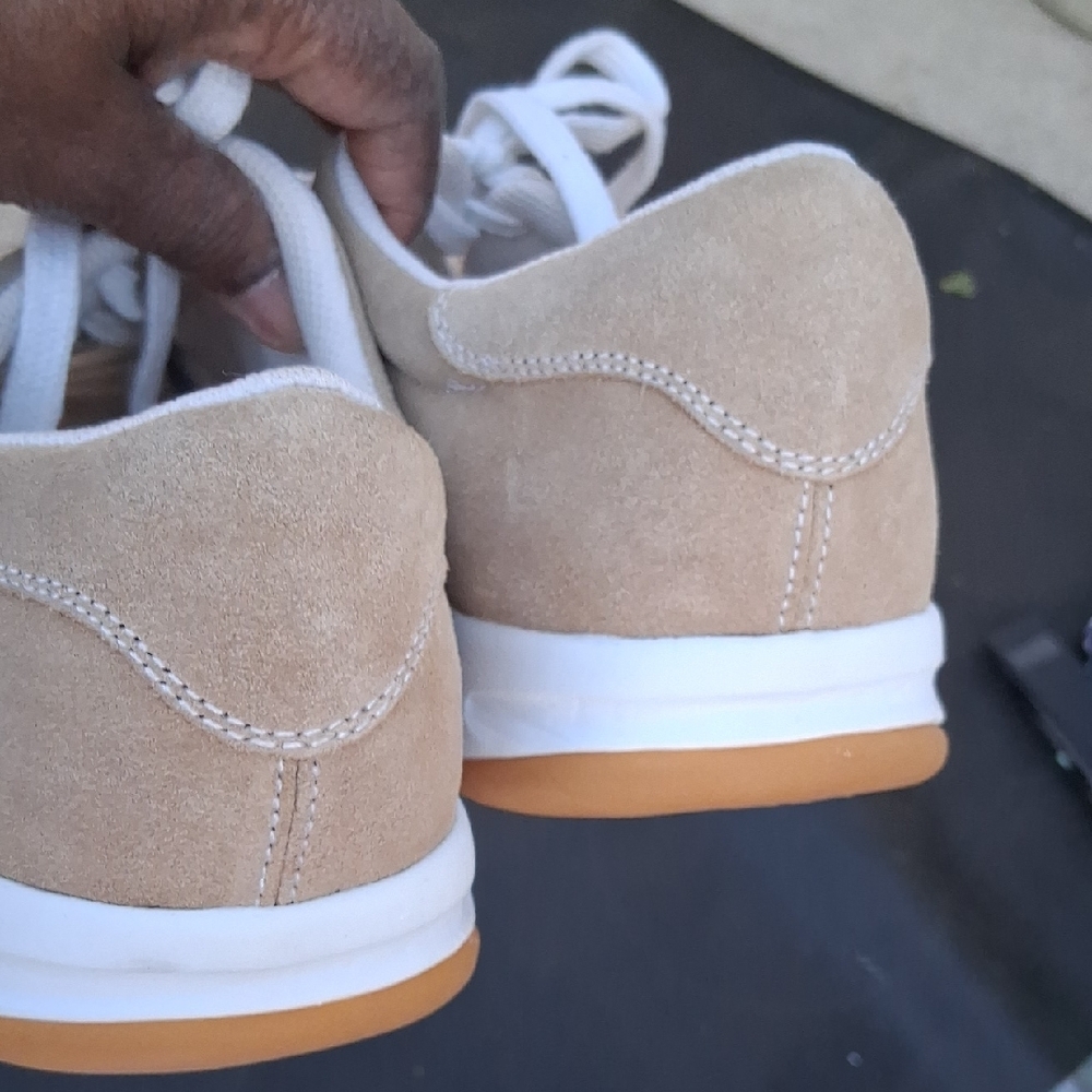 Lands' End Tan Suede Sneakers - Picture 5 of 8